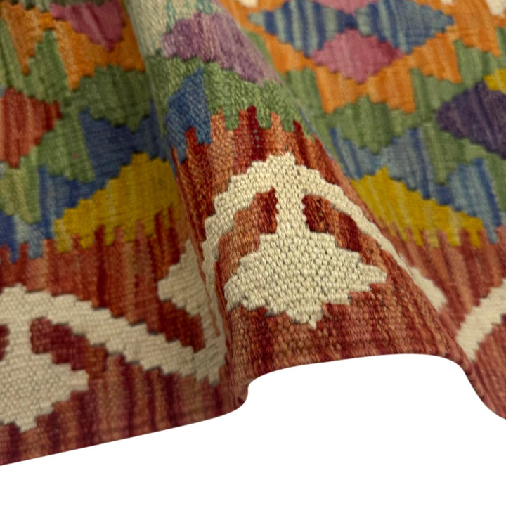 Afghan Vegetable Kilim Rug 4' 2" x 6' 0" Flat-Weave | No. AL408120
