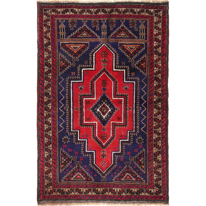Afghan Prayer Rug 3' 0" x 4' 8" Hand-Knotted | No. AL40868