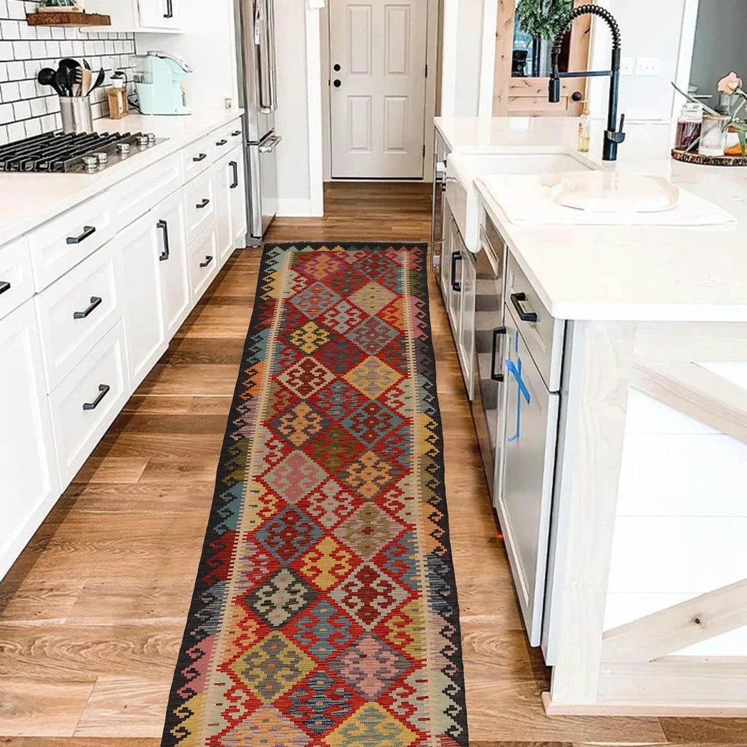 Afghan Kilim Rug 2' 9" x 10' 1" Flat-Weave | No. AL40929