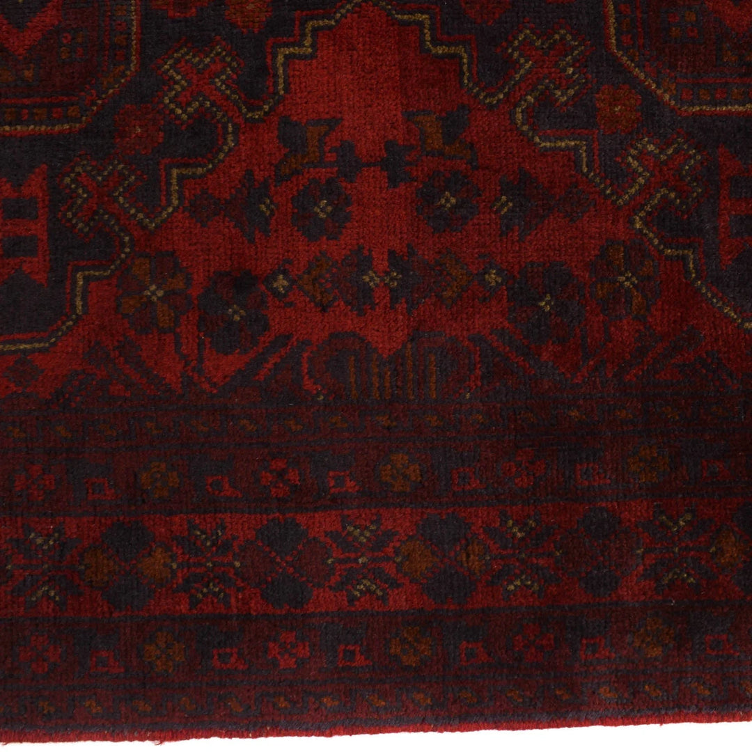 Red Afghan Khal Mohammadi Rug 3' 5" x 4' 9" Hand-Knotted | No. AL40956