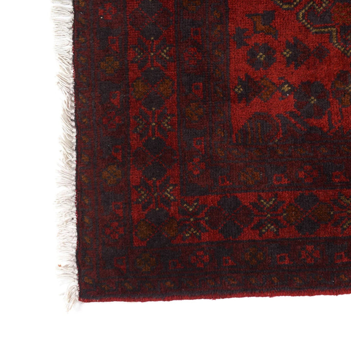 Red Afghan Khal Mohammadi Rug 3' 5" x 4' 9" Hand-Knotted | No. AL40956