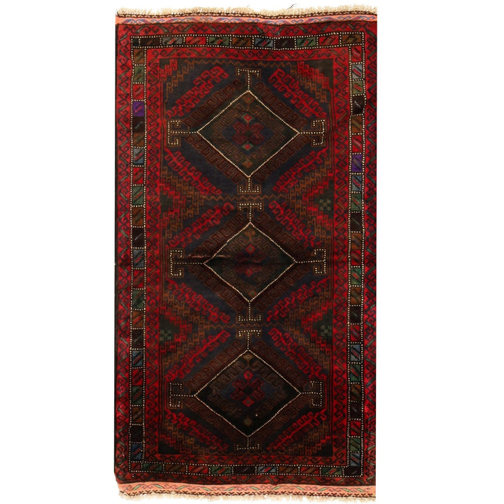 Afghan Baluchi Rug 2' 7" x 4' 5" Hand-Knotted | No. AL40991