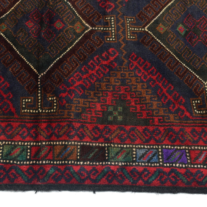 Afghan Baluchi Rug 2' 7" x 4' 5" Hand-Knotted | No. AL40991