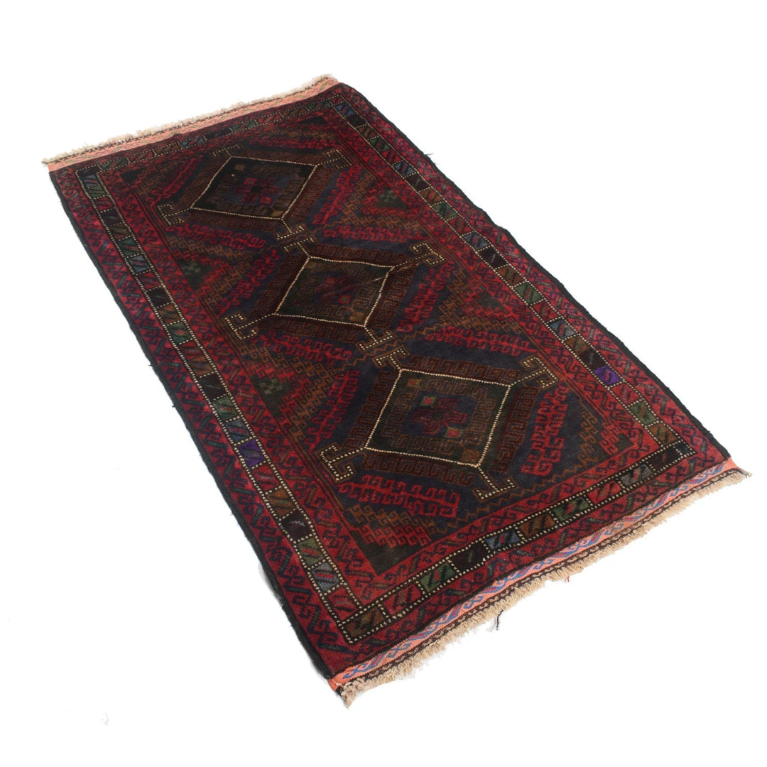 Afghan Baluchi Rug 2' 7" x 4' 5" Hand-Knotted | No. AL40991