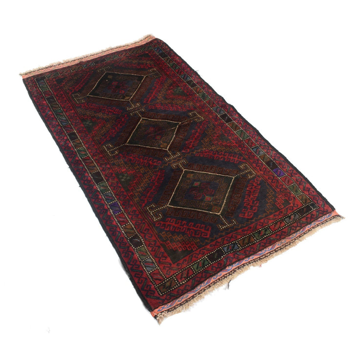 Afghan Baluchi Rug 2' 7" x 4' 5" Hand-Knotted | No. AL40991
