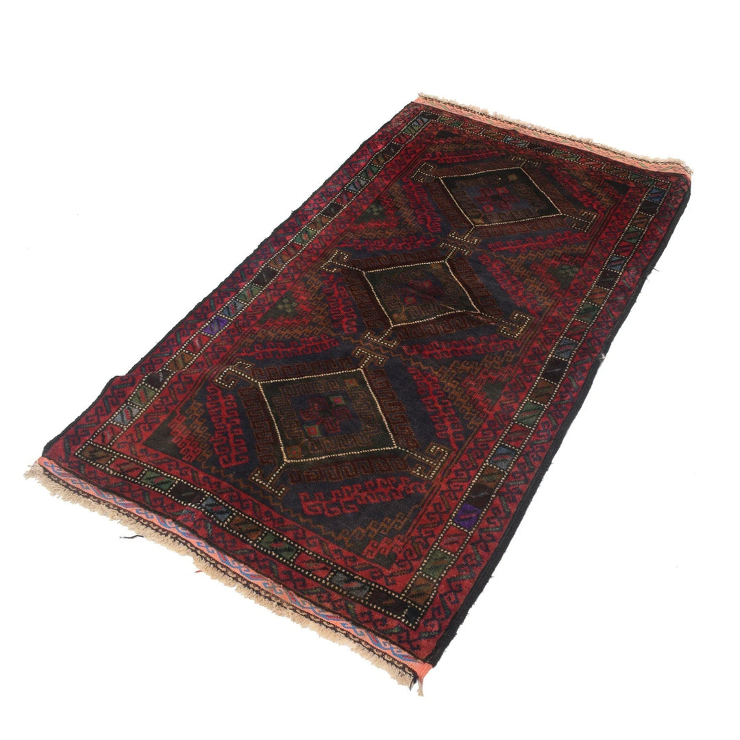 Afghan Baluchi Rug 2' 7" x 4' 5" Hand-Knotted | No. AL40991