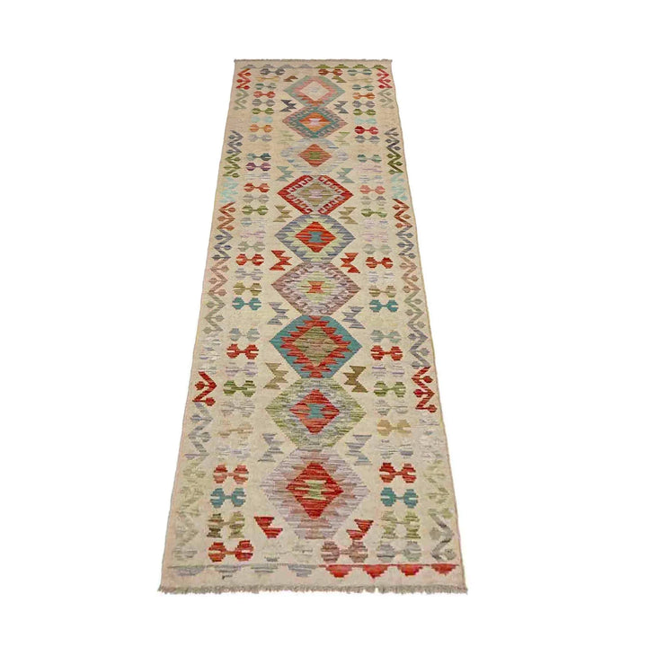 Afghan Vegetable Kilim Rug 2' 7" x 9' 8" Flat-Weave | No. AL410858