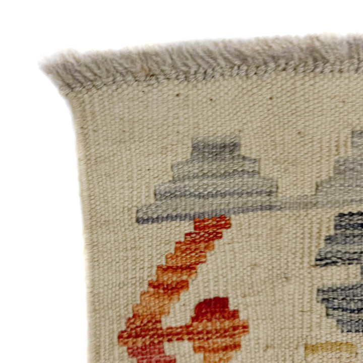 Afghan Vegetable Kilim Rug 2' 7" x 9' 8" Flat-Weave | No. AL410858