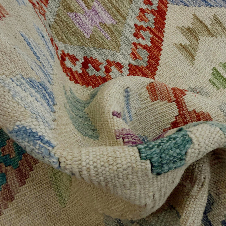 Afghan Vegetable Kilim Rug 2' 7" x 9' 8" Flat-Weave | No. AL410858