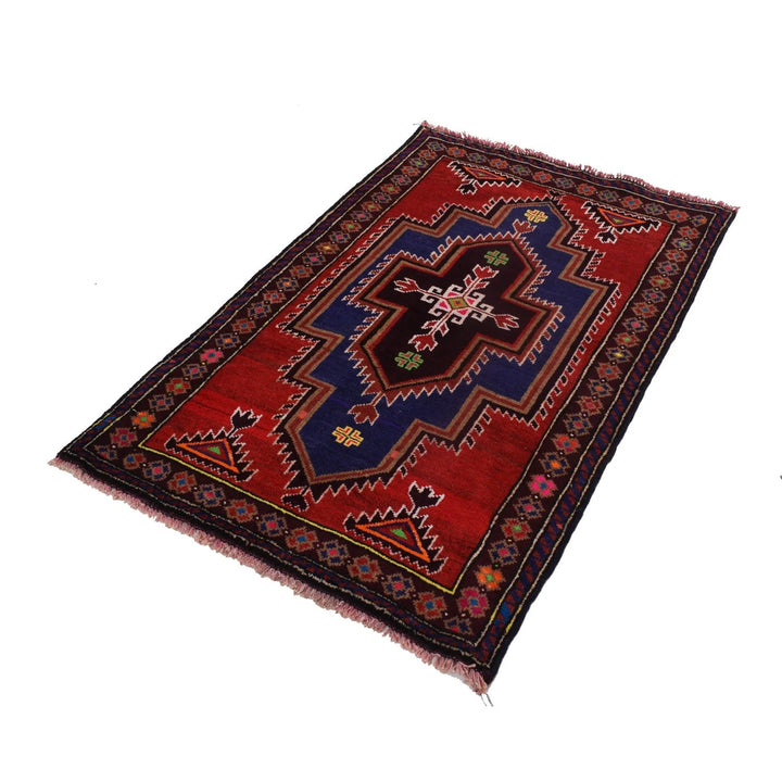 Afghan Baluchi Rug 2' 7" x 4' 4" Hand-Knotted | No. AL41145