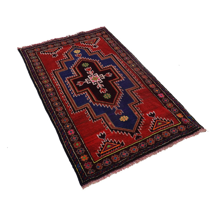 Afghan Baluchi Rug 2' 7" x 4' 4" Hand-Knotted | No. AL41145