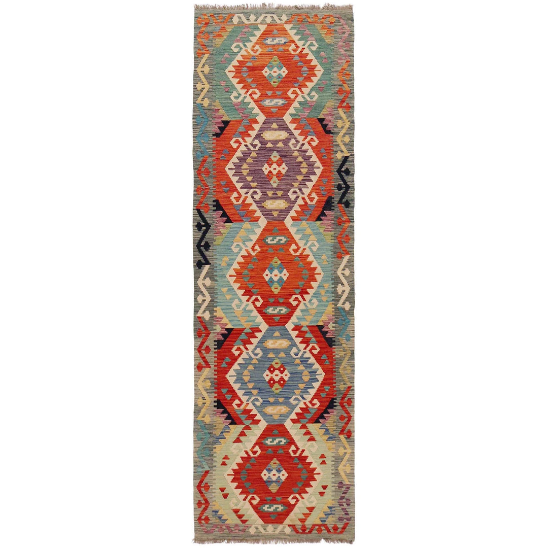 Afghan Kilim Runner 2' 10" x 9' 11" Flat-Weave | No. AL41187