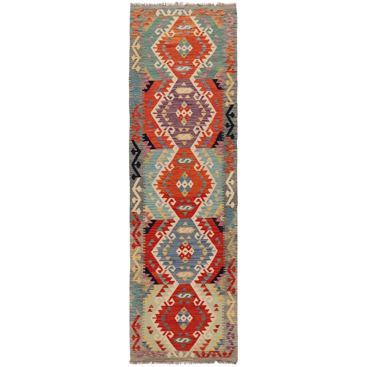 Afghan Kilim Runner 2' 10" x 9' 11" Flat-Weave | No. AL41187