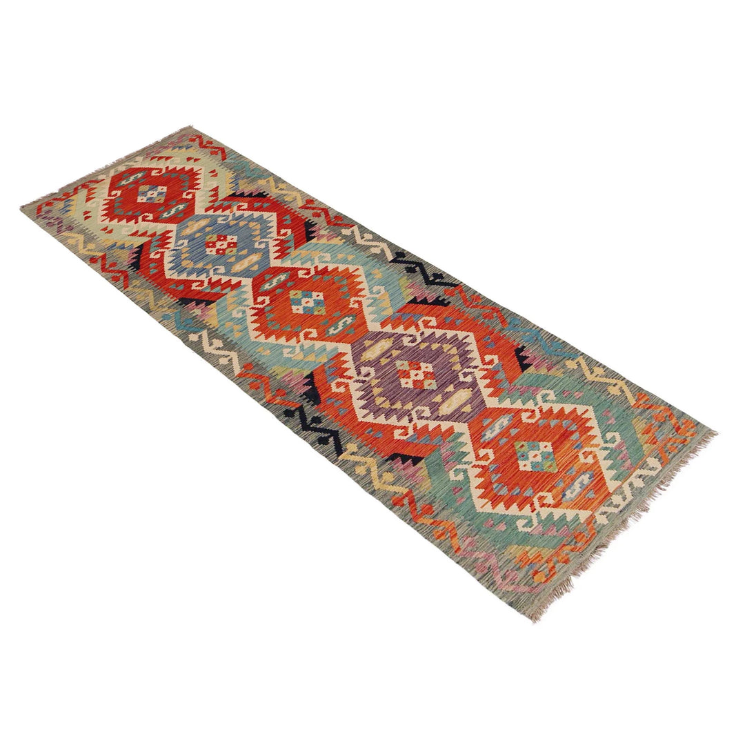 Afghan Kilim Runner 2' 10" x 9' 11" Flat-Weave | No. AL41187