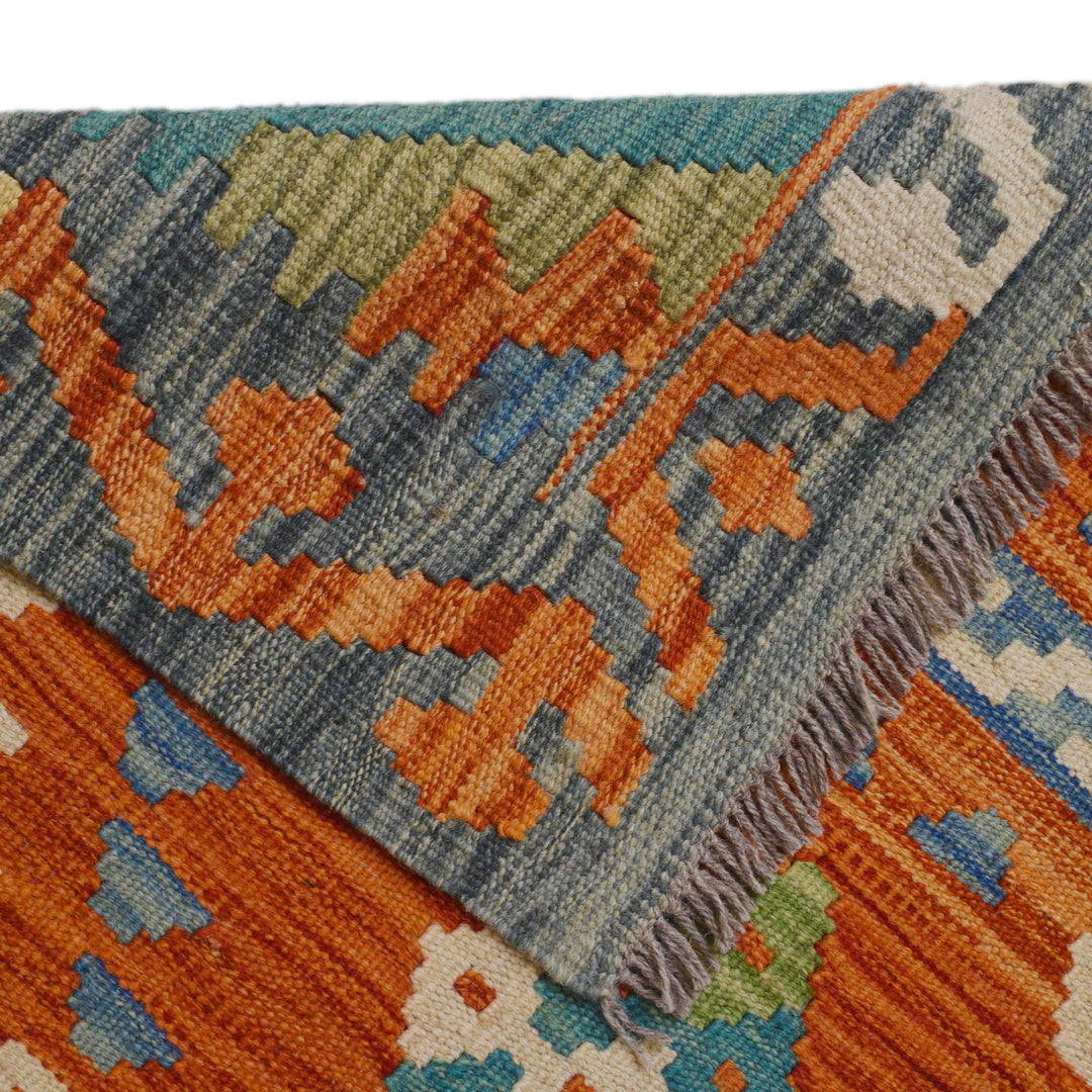 Afghan Kilim Runner 2' 10" x 9' 11" Flat-Weave | No. AL41187