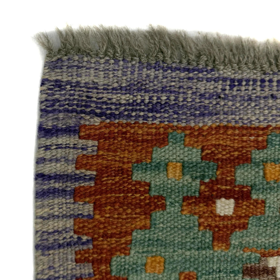 Afghan Vegetable Kilim Rug 3' 3" x 4' 8" Flat-Weave | No. AL412548