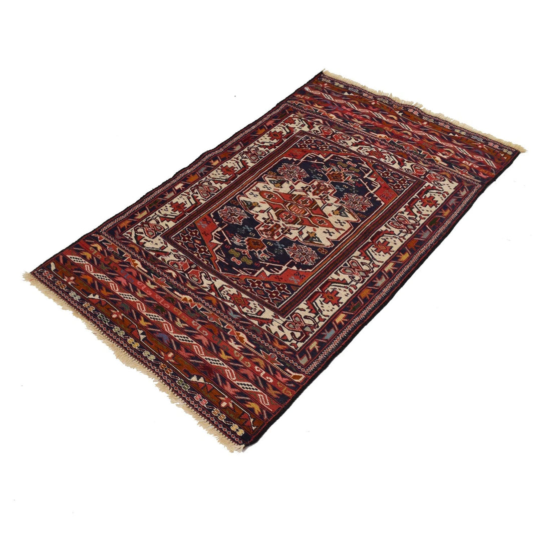 Afghan Maliki Kilim Rug 2' 9" x 4' 8" Flat-Weave | No. AL41311
