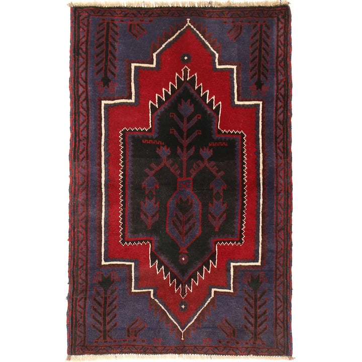 Blue Afghan Baluchi Rug 2' 8" x 4' 4" Hand-Knotted | No. AL41331