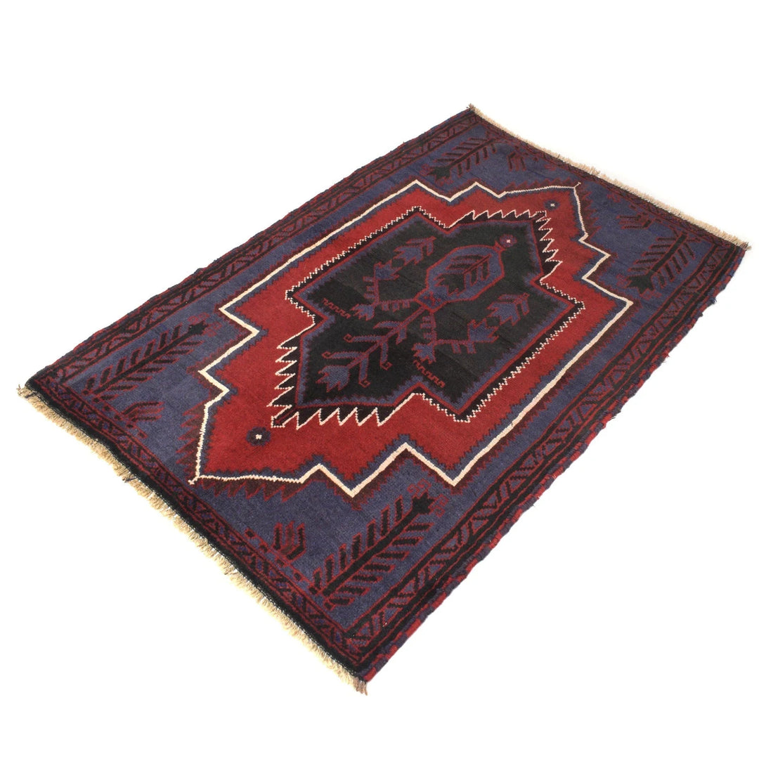 Blue Afghan Baluchi Rug 2' 8" x 4' 4" Hand-Knotted | No. AL41331