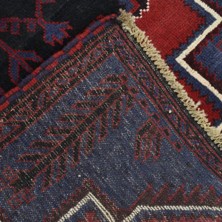 Blue Afghan Baluchi Rug 2' 8" x 4' 4" Hand-Knotted | No. AL41331