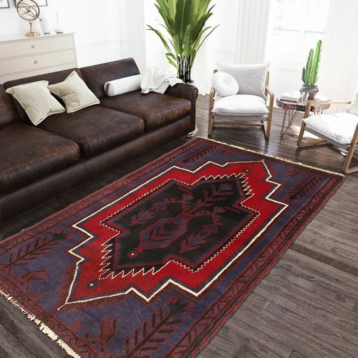 Blue Afghan Baluchi Rug 2' 8" x 4' 4" Hand-Knotted | No. AL41331