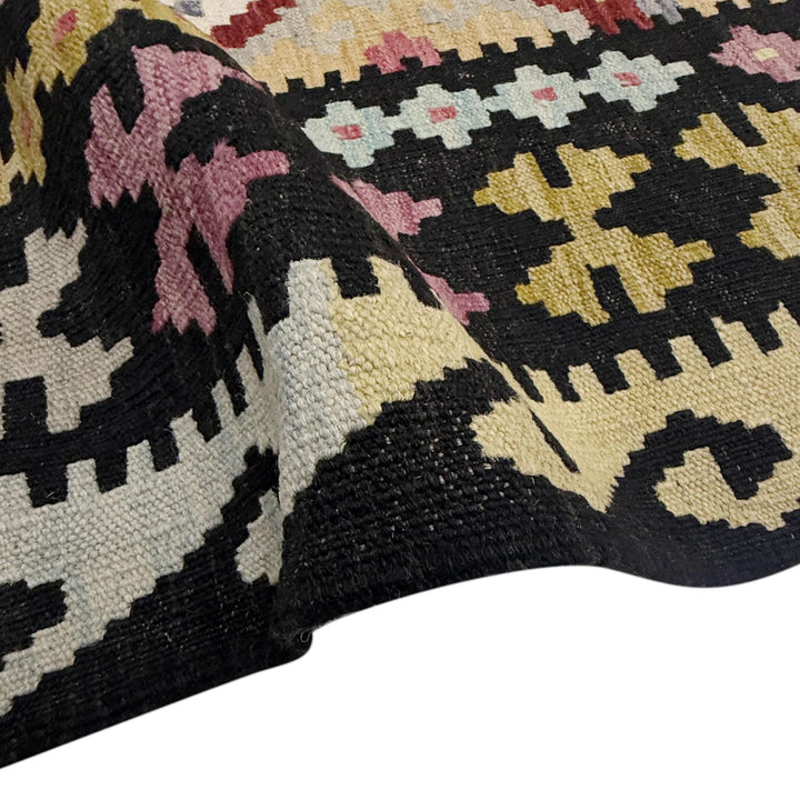 Afghan Vegetable Kilim Rug 6' 8" x 9' 9" Flat-Weave | No. AL413446