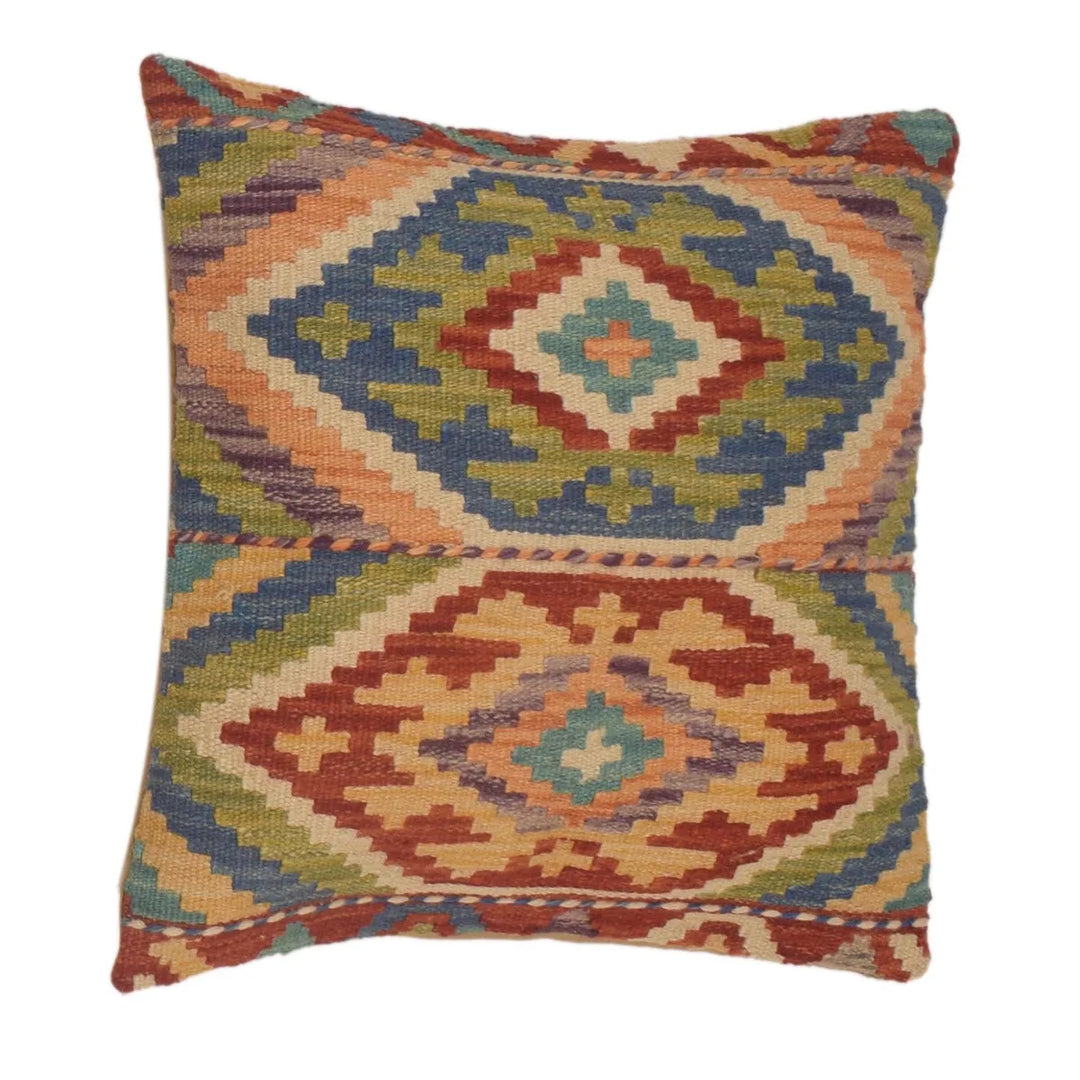 Afghan Geometric Rug 1' 6" x 1' 6" Flat-Weave | No. AL41386