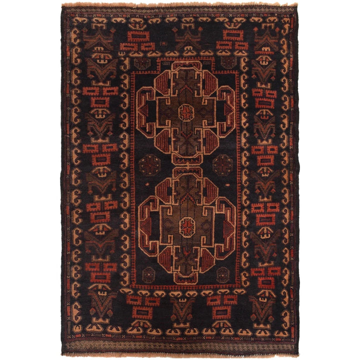 Afghan Baluchi Rug 2' 10" x 4' 4" Hand-Knotted | No. AL41538