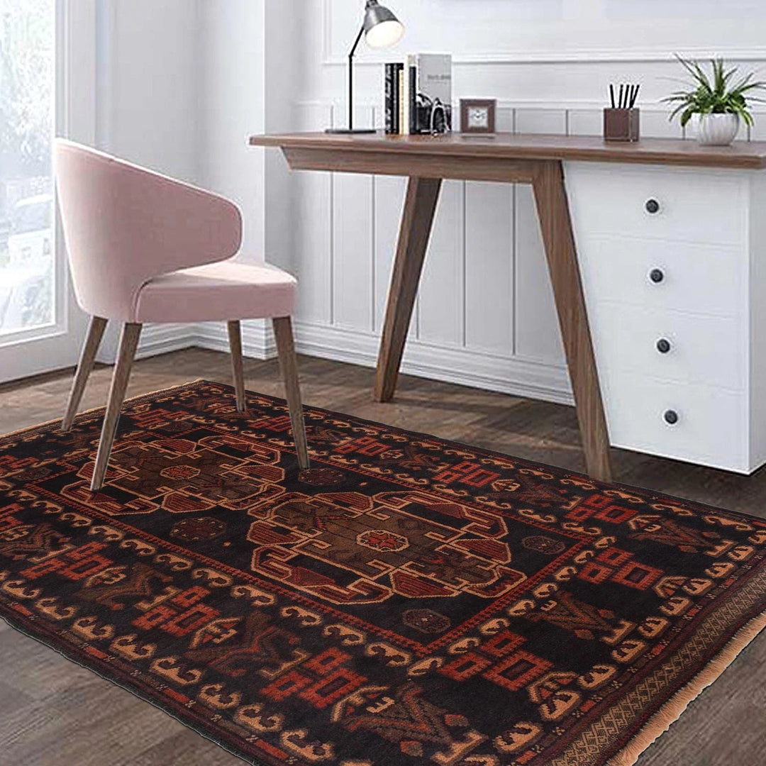 Afghan Baluchi Rug 2' 10" x 4' 4" Hand-Knotted | No. AL41538