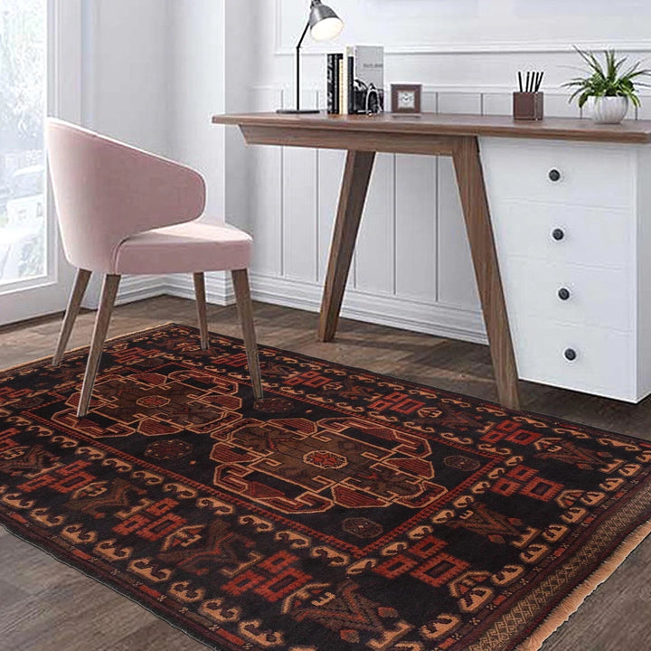 Afghan Baluchi Rug 2' 10" x 4' 4" Hand-Knotted | No. AL41538