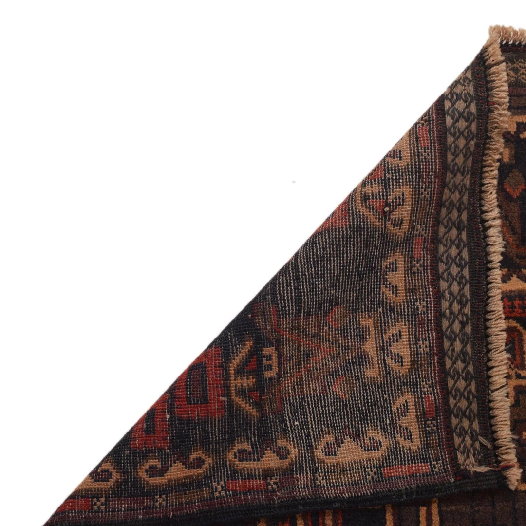 Afghan Baluchi Rug 2' 10" x 4' 4" Hand-Knotted | No. AL41538
