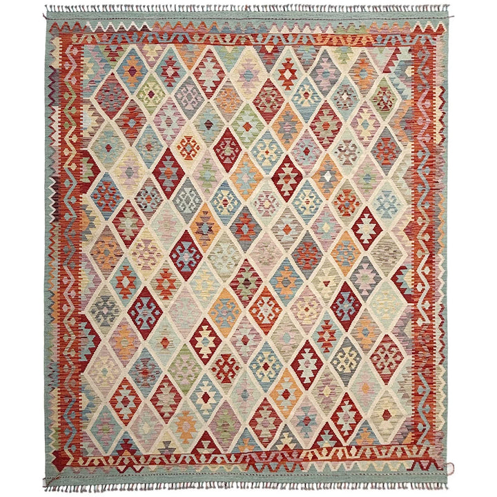 Afghan Vegetable Kilim Rug 8' 5" x 10' 0" Flat-Weave | No. AL41571