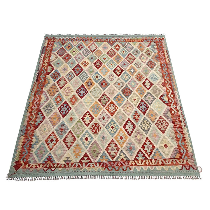Afghan Vegetable Kilim Rug 8' 5" x 10' 0" Flat-Weave | No. AL41571