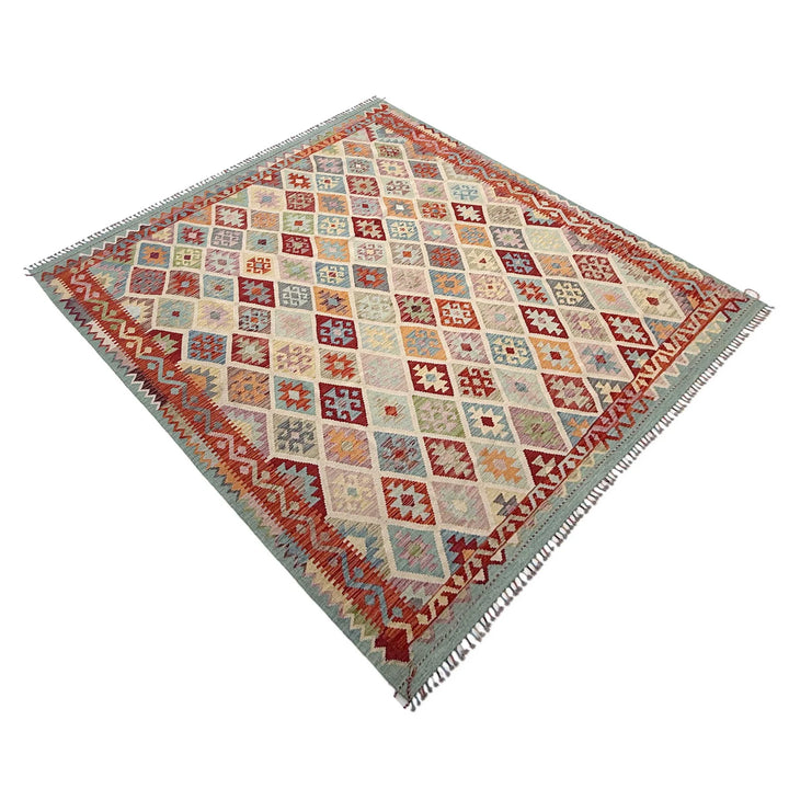 Afghan Vegetable Kilim Rug 8' 5" x 10' 0" Flat-Weave | No. AL41571