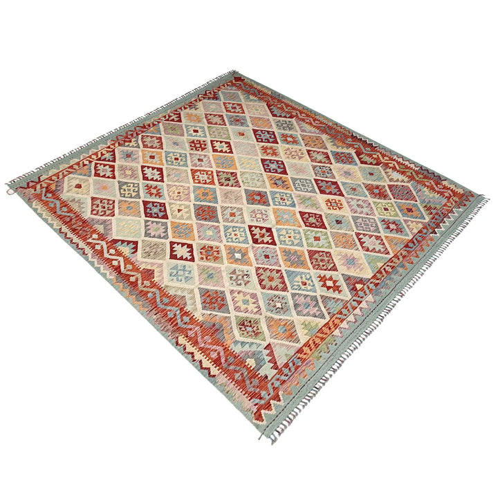 Afghan Vegetable Kilim Rug 8' 5" x 10' 0" Flat-Weave | No. AL41571