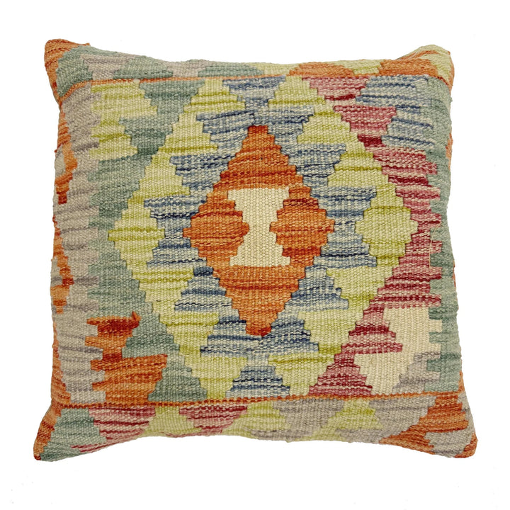 Afghan Kilim Cushion Cover 1' 5" x 1' 5" Flat-Weave | No. AL415933