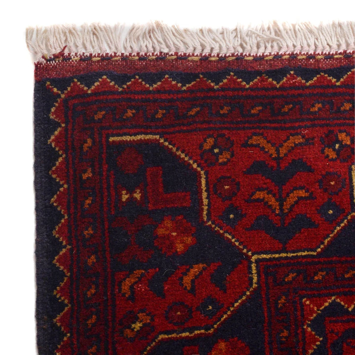 Red Afghan Khal Mohammadi Rug 4' 10" x 6' 7" Hand-Knotted | No. AL41626
