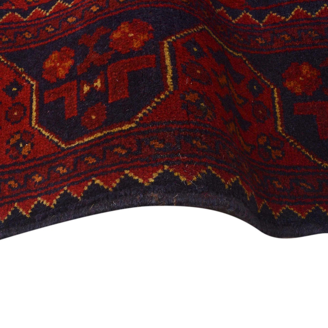 Red Afghan Khal Mohammadi Rug 4' 10" x 6' 7" Hand-Knotted | No. AL41626