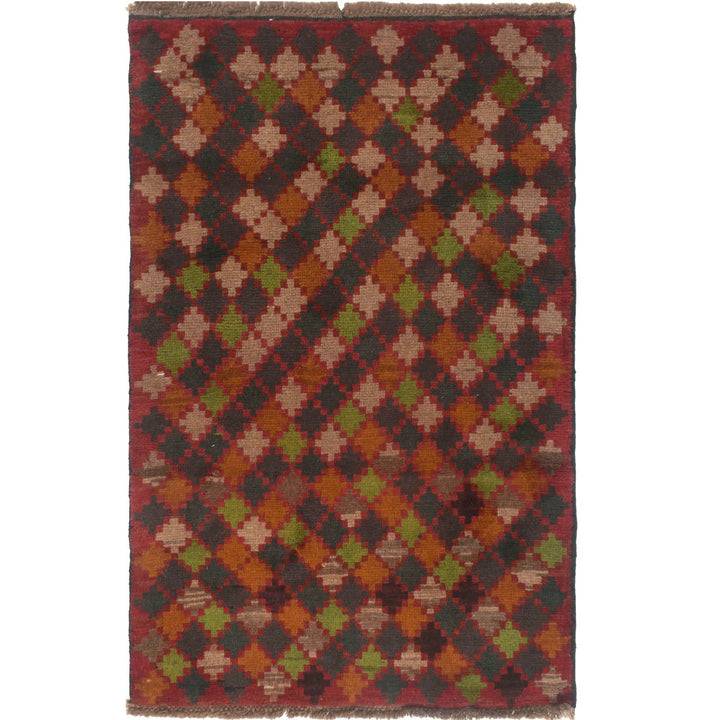 Afghan Baluchi Rug 2' 9" x 4' 5" Hand-Knotted | No. AL41676