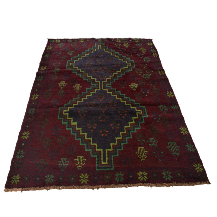 Afghan Baluchi Rug 4' 5" x 6' 4" Hand-Knotted | No. AL41715