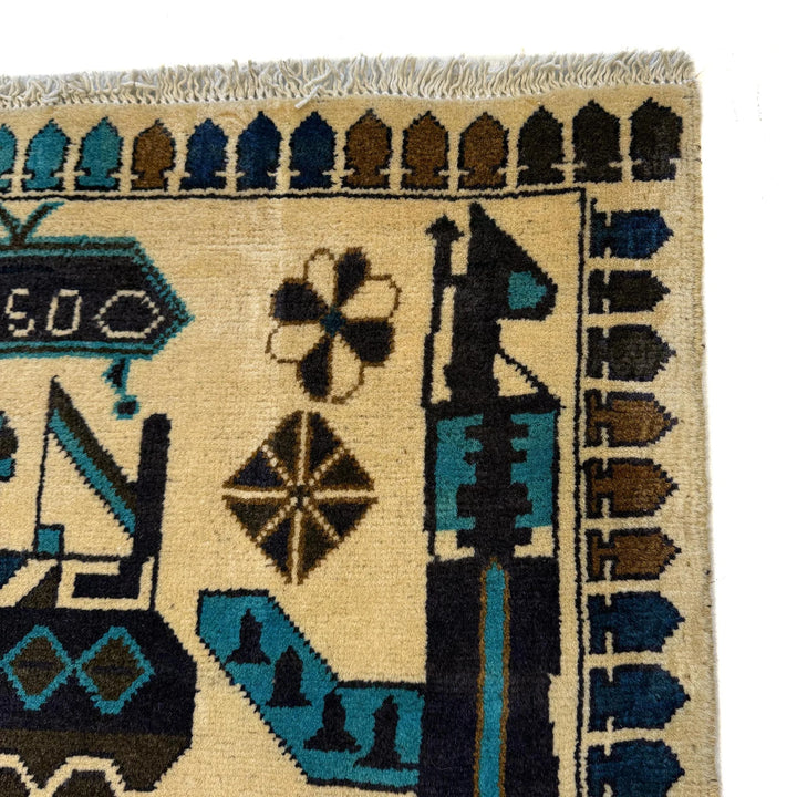 Afghan War Rug 2' 10" x 4' 2" Hand-Knotted | No. AL41727