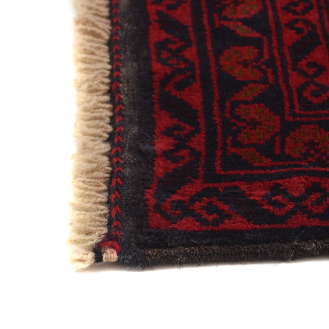Red Afghan Baluchi Rug 2' 11" x 4' 8" Hand-Knotted | No. AL41908