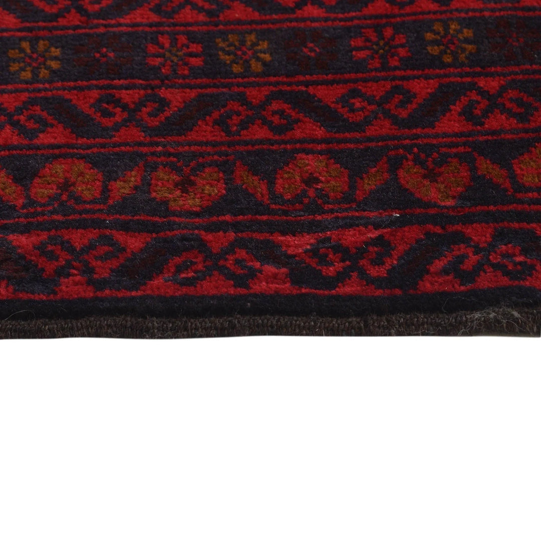 Red Afghan Baluchi Rug 2' 11" x 4' 8" Hand-Knotted | No. AL41908