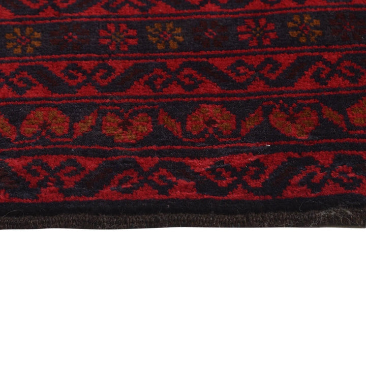 Red Afghan Baluchi Rug 2' 11" x 4' 8" Hand-Knotted | No. AL41908