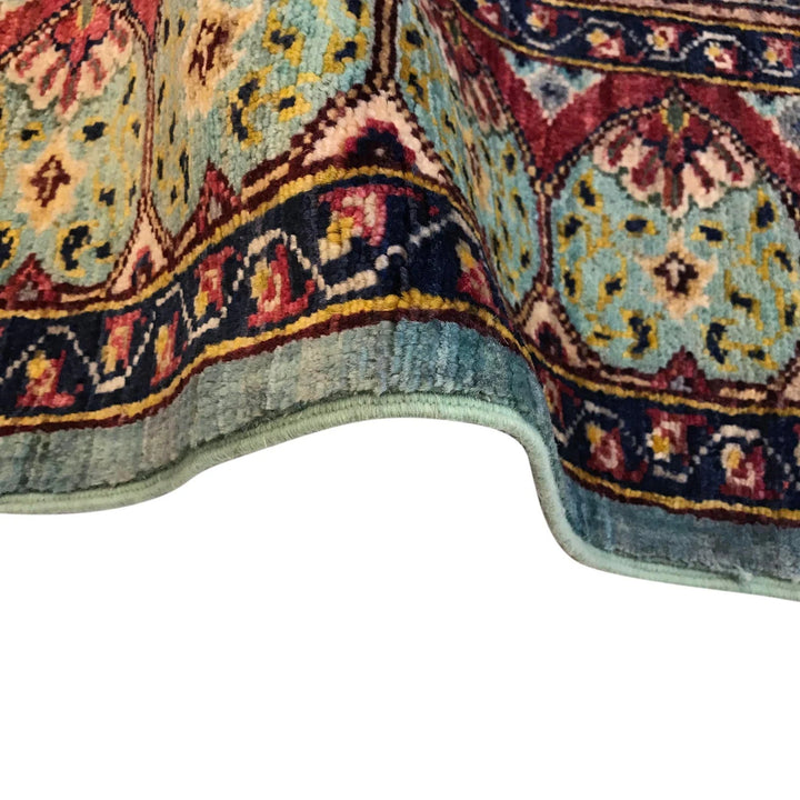 Blue Afghan Mamluk Rug 6' 1" x 7' 10" Hand-Knotted | No. AL41960