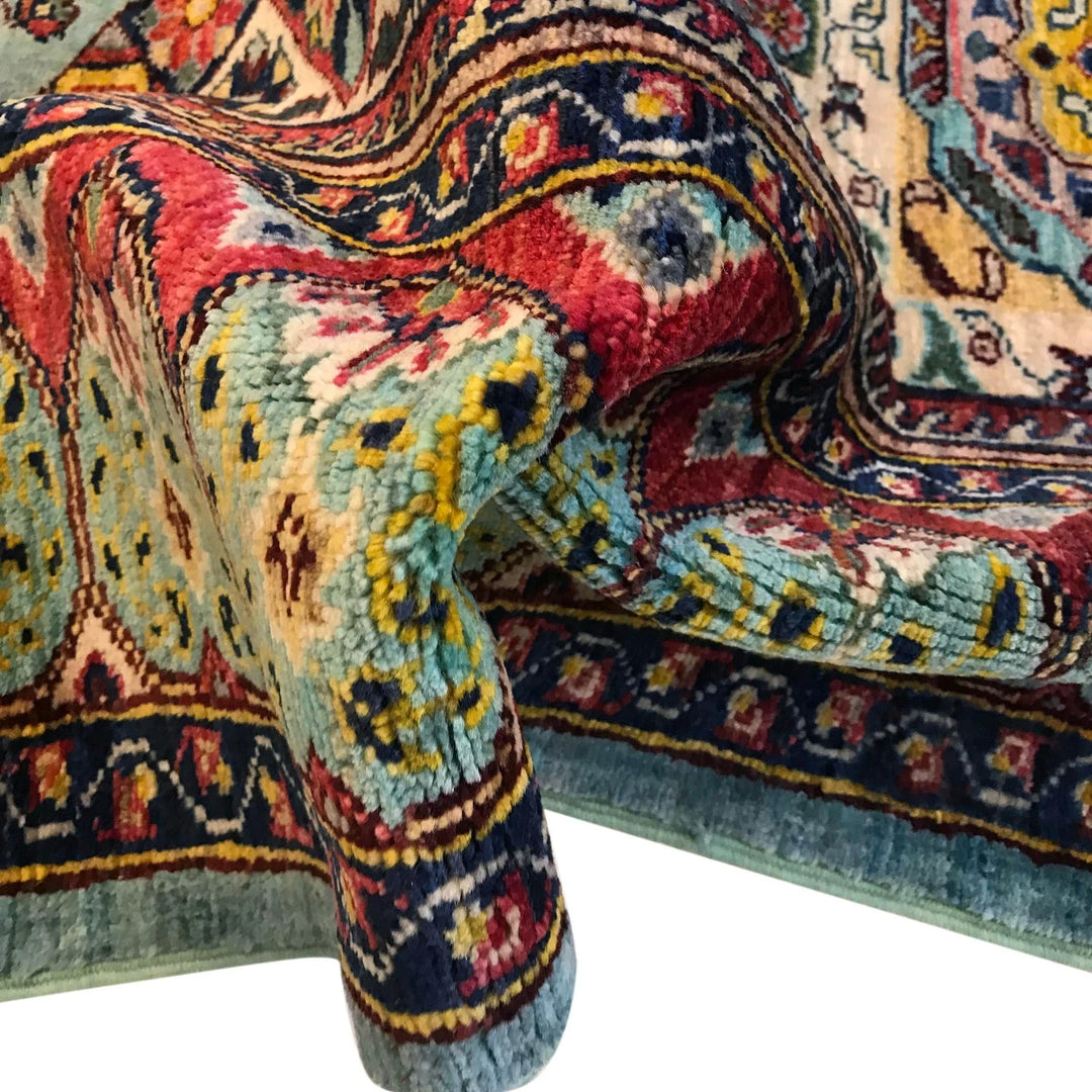 Blue Afghan Mamluk Rug 6' 1" x 7' 10" Hand-Knotted | No. AL41960