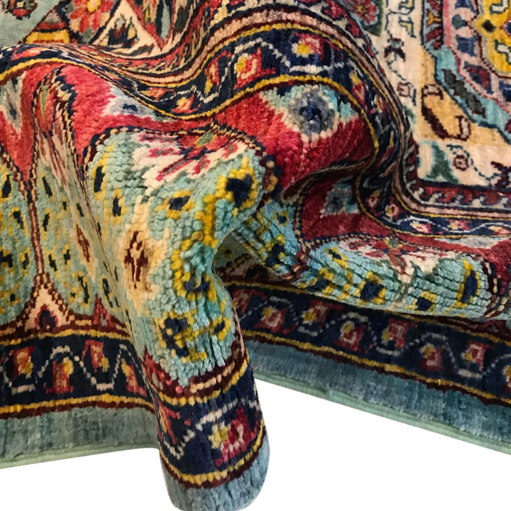 Blue Afghan Mamluk Rug 6' 1" x 7' 10" Hand-Knotted | No. AL41960