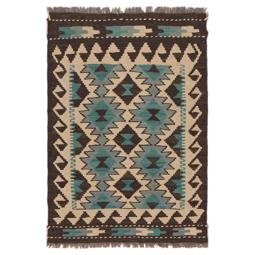 Afghan Kilim Rug 2' 1" x 2' 11" Flat-Weave | No. AL41983