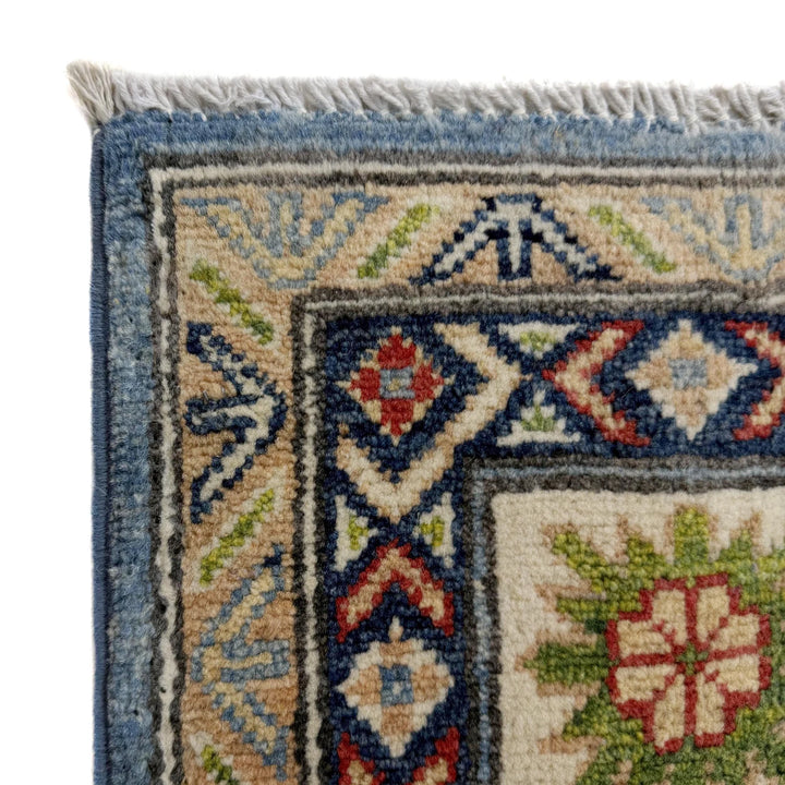 Blue Afghan Kazak Rug 4' 10" x 6' 8" Hand-Knotted | No. AL41997