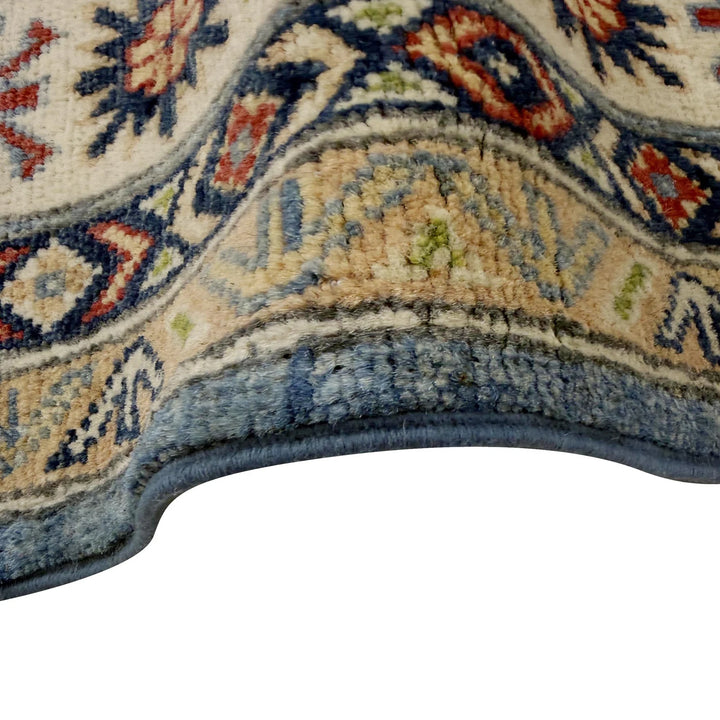 Blue Afghan Kazak Rug 4' 10" x 6' 8" Hand-Knotted | No. AL41997